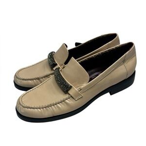 Franco Sarto Beige Loafers with Dark Accent